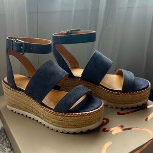 Crown vintage navy wedge